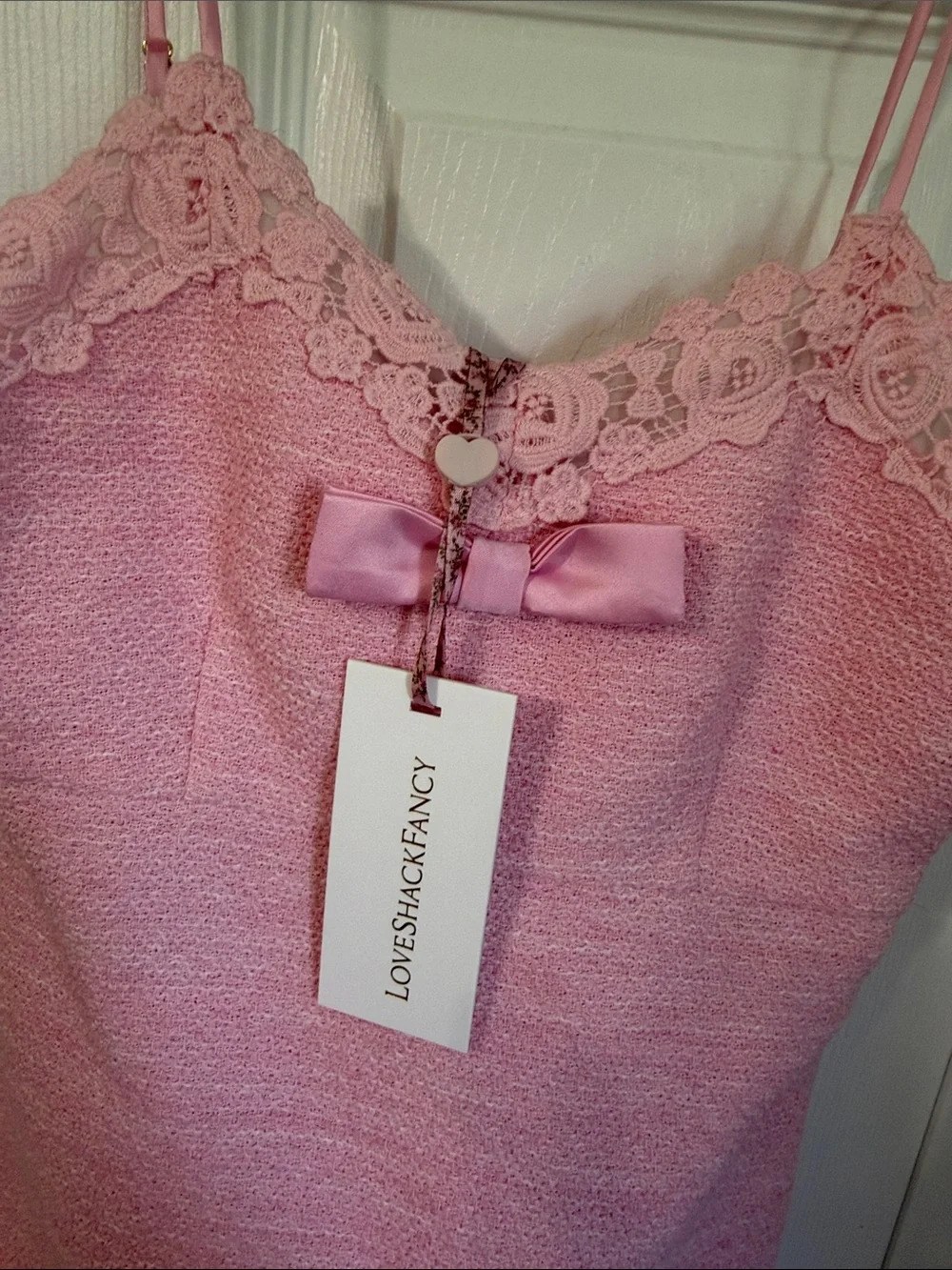 LoveShackFancy Aloma dress in Strawberry Spritz